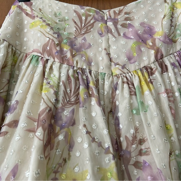 Alexis Pheobe Floral Embroidered Mini Skirt - Cream and Purple RARE HTF - Picture 8 of 16